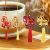 Chinese Style Zodiac Mascot Pendant Blessing Embroidery Lucky Fragrant Bag With Tassels Horse Incense Bag Car Hanging
