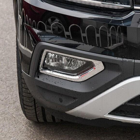 1Pair Chrome Front Fog Light Lamp Frame Cover Trim For Volkswagen Atlas 2018-20