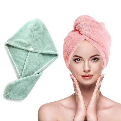 Dámska čiapka na sušenie vlasov Rýchloschnúca mikrovláknová čiapka na uterák na vlasy Čiapka do kúpeľa Jednofarebná čiapka z uteráka Super absorpčný turban Čiapka na sušenie vlasov