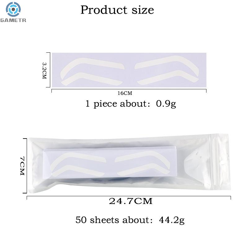 50Pc Disposable Eyebrow Design Stencil Eyebrow Tint Airbrush Auxiliary Sticker For Brows Shaping With Single Eyebrowstype Option