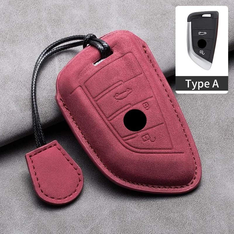 Leather Car Remote Key Case Cover for Bmw F20 G20 G30 X1 X3 X4 X5 G05 X6 X7 G11 F15 F16 G01 G02 F48 1 2 3 4 5 6 7 Series