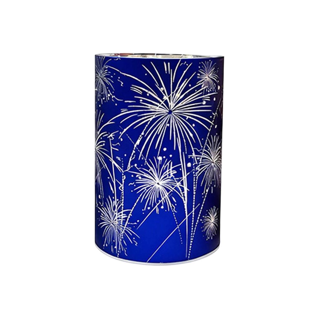 Celebration Lamp - Etched Fireworks Starburst Glass Base With Warm-Colored LED Lights, Flashing Decorative Centerpiece