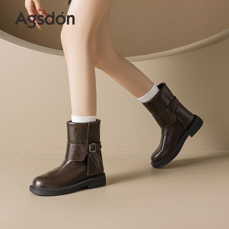 Martin boots new autumn and winter short boots platform-soled retro Maillard brown knight boots