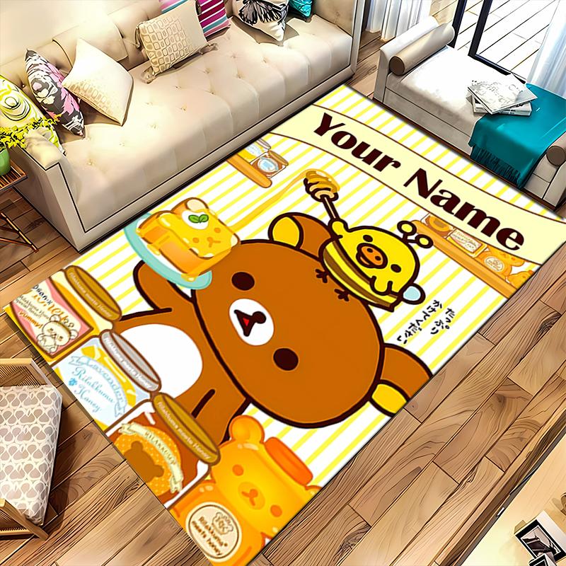 Custom personalization San-X Rilakkuma Area Rug - Perfect For Kitchen, Bathroom,Laundry Room Decor Large Size Available,Gift All Seasons