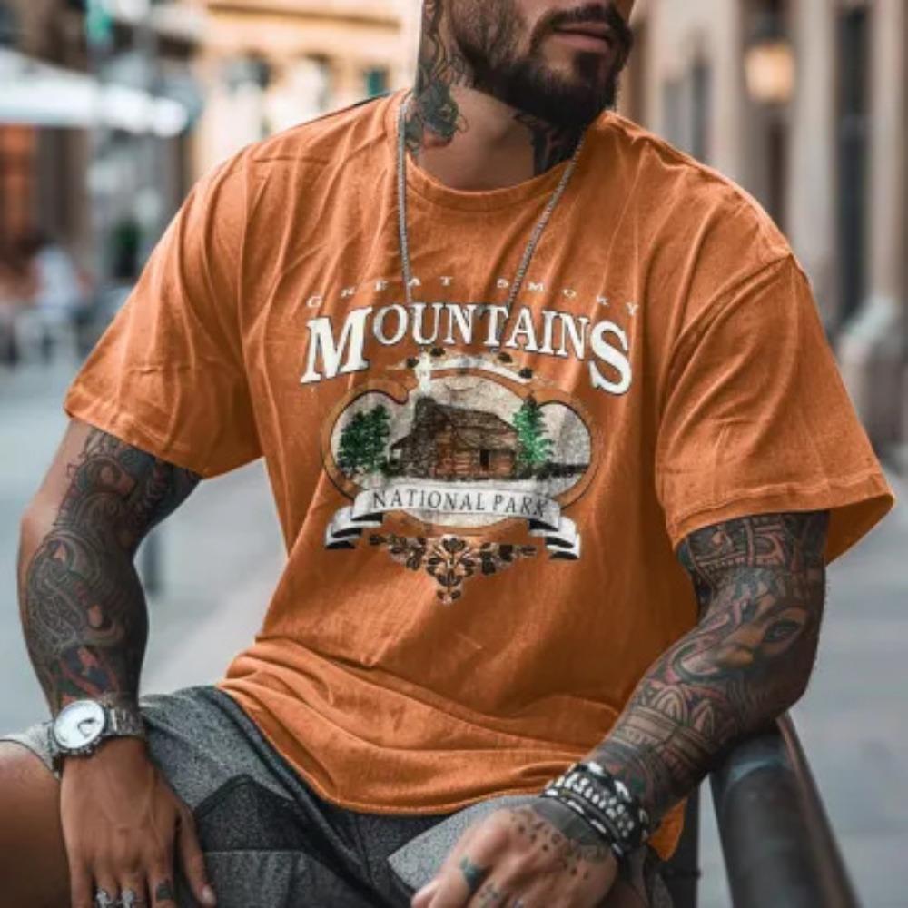 Men's Casual 3D Printed T Shirt Summer Short Sleeve Loose Fit Tees
