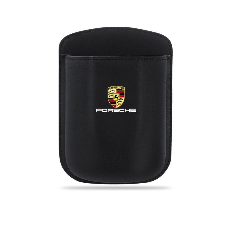 Per Porsche NO10Portabicchieri per Auto Portabevande Sedile Posteriore Scatola Portabicchieri in Pelle Per Porsche Cayenne Panamera Macan Boxster Cayman 718 911 Adesivo