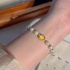 Bracelet Perle Irregulière Forme Spéciale Française Bracelet Femmes Niche Luxe Léger Exquis Doré Demi-Bracelet Bracelet Accessoires