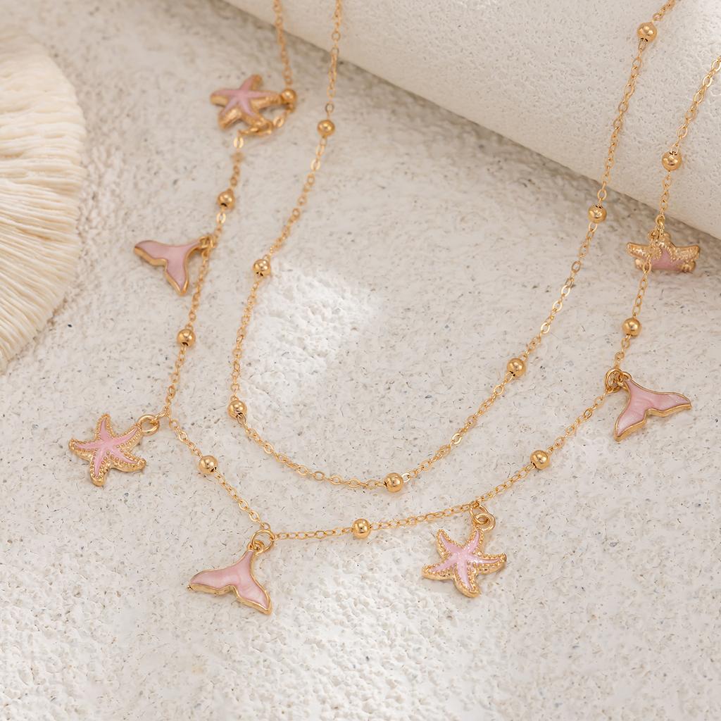 2Pcs/Set Boho Fishtail Starfish Pendant Waist Chain Women Sexy Bikini Multilayer Belly Chain Summer Beach Body Jewelry