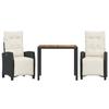 VidaXL 3-Piece Garden Dining Set with Cushions, Table and Chairs with Adjustable Backrest, Outdoor Furniture, 3212900