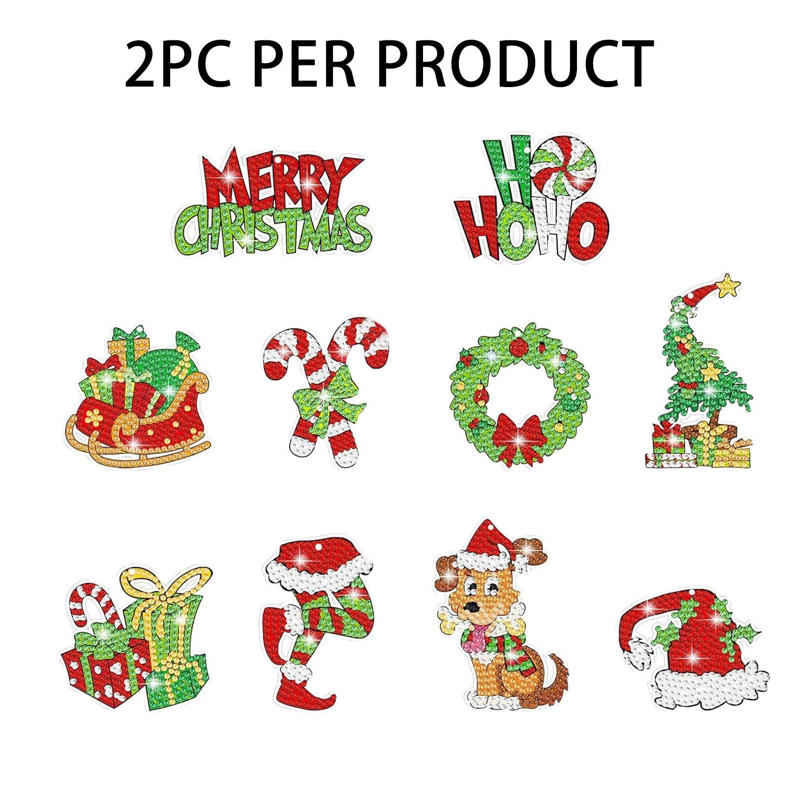 

20 Pcs Christmas Art Ornaments 5d Winter Painting Tree Decorations Has Xmas Hanging Rhinestones Art Kits For Adults Beginners DIY Crafts One Size