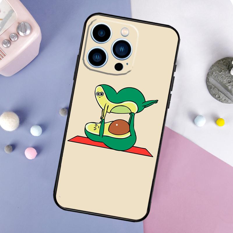 

Cute Avocado Phone Case For iPhone 17 Pro Max 15 13 12 11 14 16 Pro Max Plus Mini 16e 17 Air Back Cover iPhone 14Pro MAX