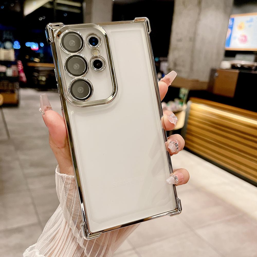 Custodie protettive trasparenti anti-caduta con quattro angoli elettrolitici per iPhone Samsung Huawei Honor Xiaomi Redmi OPPO Realme Vivo Infinix Tecno