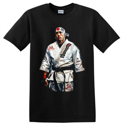 Georges St Pierre Kovotojo portretas T-shirt su baltu Gi Kovos sporto gerbėjo marškinėliai