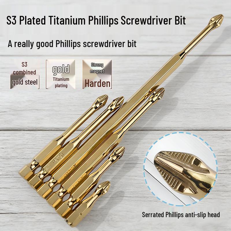 Precision Titanium Screwdriver Bits - Strong Magnetic Phillips, High Torque Home Repair Tools