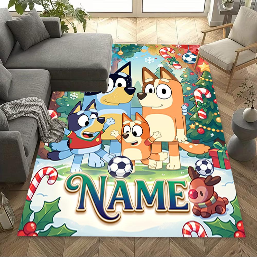 Bluey Adventures Customize Text Area Rug Perfect for Study room Foyer Dormitory Kitchen Antislip Carpet Office home decor Perfect Gift for Women/Men