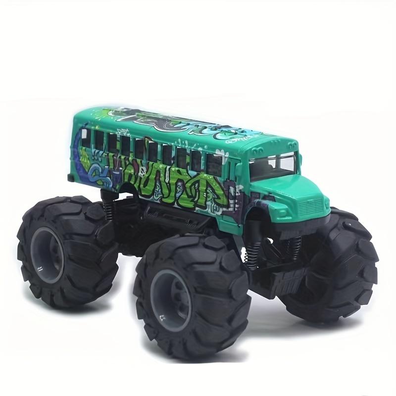 Monster School Bus Die Cast Metal Model Pullback Action Toy Monster Truck Alloy Big Wheels Play Vehicle Car Gifts for Boys Girls