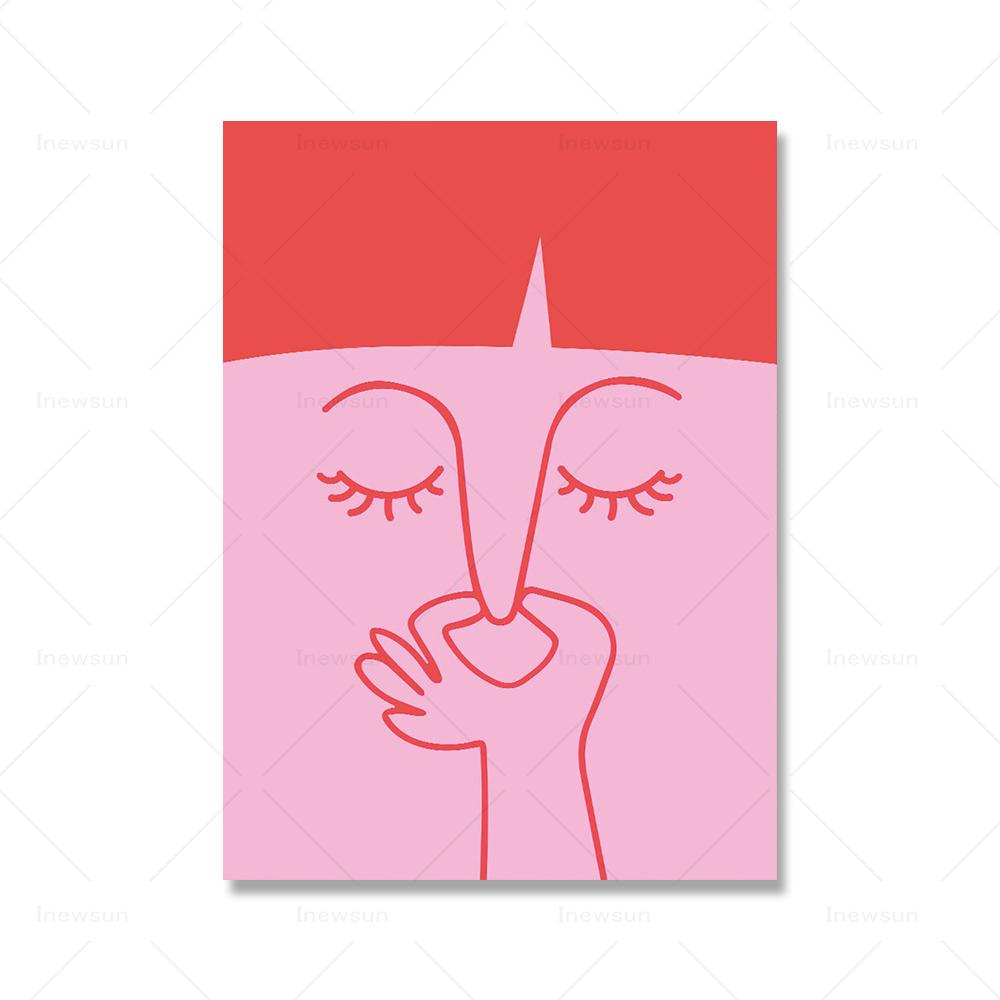 

Декор для ванной комнаты Забавный розовый туалет Искусство Юмористические принты Декор для стены Розовый неприятный запах Плакат Современная минималистская картина на холсте 21x30cm No Framed