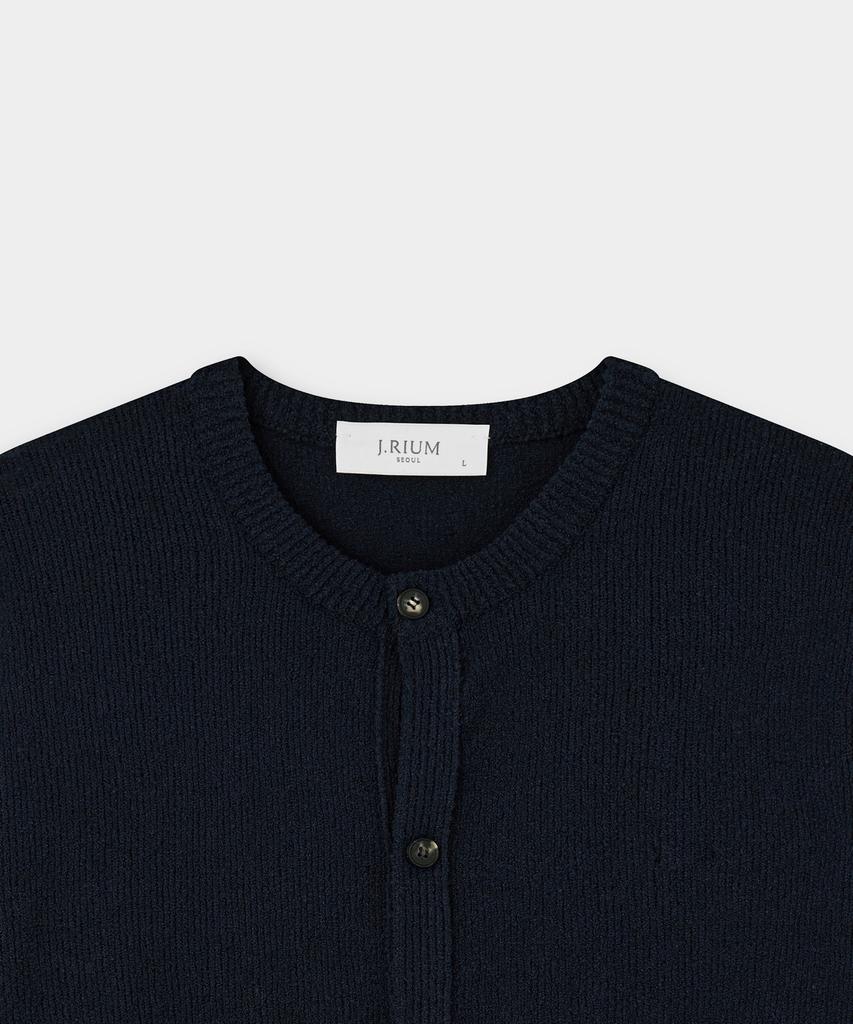 Jeilium Varmon Summer Boucle Round Neck Cardigan Navy