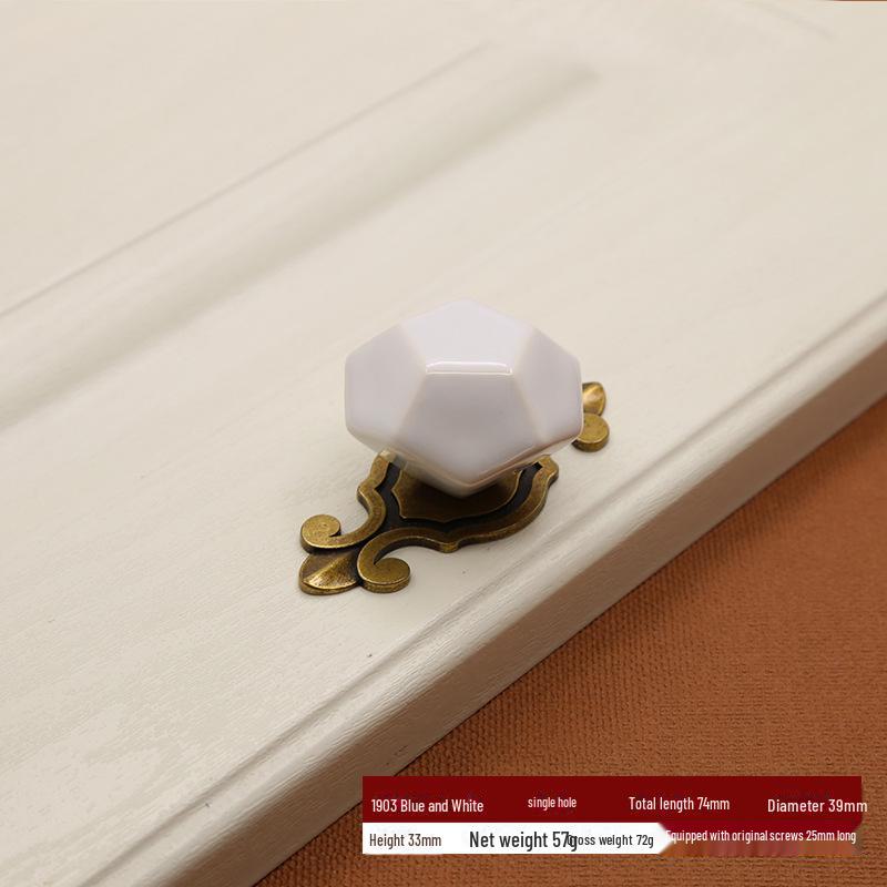 European Zinc Alloy Ceramic Handle: Modern Black & White Cabinet and Wardrobe Pull