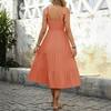 Women's Summer Maxi Dress Casual Bohemian Sleeveless Printed Square Neck Multi-Layered Long Beach Sundress