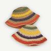 WTEMPO Coloful Striped Hollow-out Sun Hats Retro Elegant Summer Beach Sunscreen Hats Wide Brim Foldable Large Hats