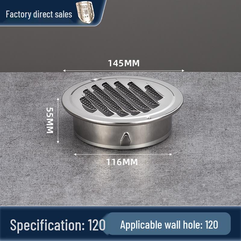 304 Nerezová ocel Plochá hlava Vnější Větruodolná Ventilační krytka pro Vstup čerstvého vzduchu