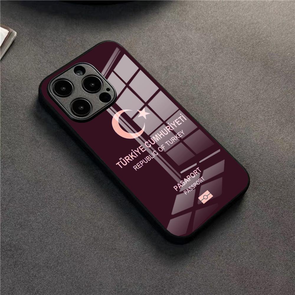 

Turkey Passport Phone Case For 17 Pro Max IPhone 16 Pro 14 12 11 13 Mini X XR XS 15 Plus SE Glass Cover iPhone 17Pro
