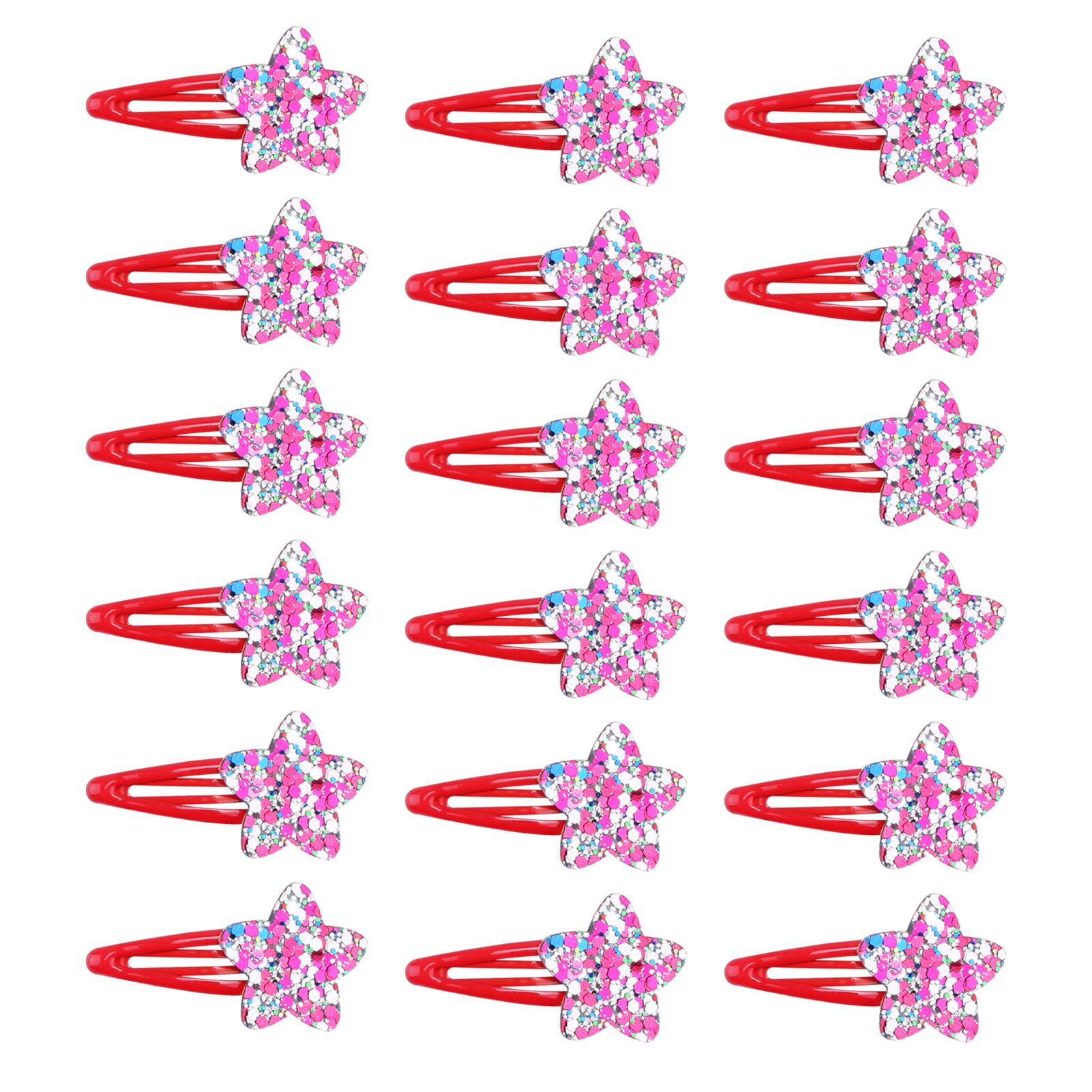 

18 шт. Блестящие заколки для волос для девочек Звезда Сердце Блестки Заколки в виде сердца Бабочка Радуга Аксессуары для хвостика