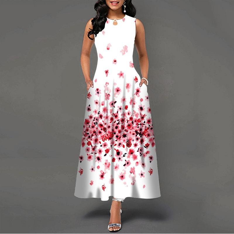 2025 New Fashion Trend Dresses Spring Summer Printed Waist Dresses Fashion Women's
