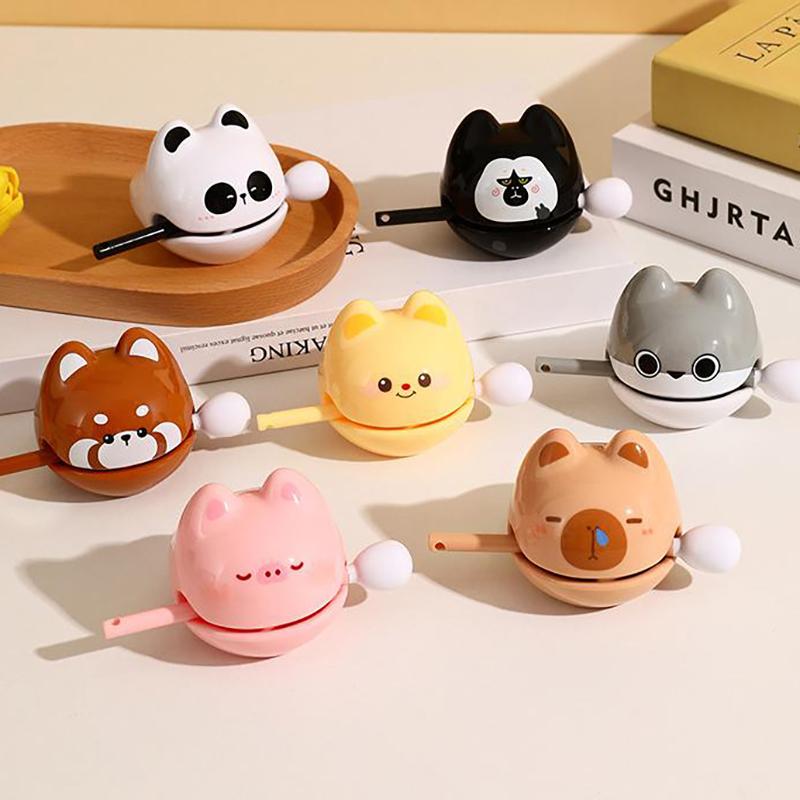 Creative Animal Shape Small Wooden Fish Keychain Funny Cartoon Wooden Fish Percussion Keychain Backpack Decoration Gifts