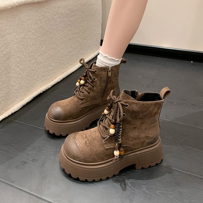 Modă 2025 Noi Cizme de Gleznă cu Platformă pentru Femei Designer cu Șireturi Pantofi Sport Iarnă Nouă Modă Brand Cizme de Damă Pantofi de Mers