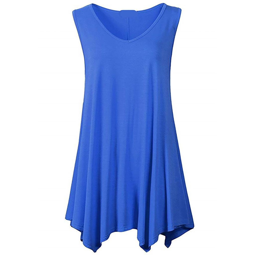 Plus Size Women Sleeveless Tunic Top Casual Loose Fit Swing Tank Blouse Soft Stretchy Fabric Summer Shirt