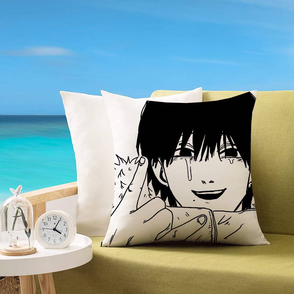 Cchainsaw Man Yoshida Cute Customizable Square Pillowcases Stylish And Soft Perfect For Beds Cars And Sofas