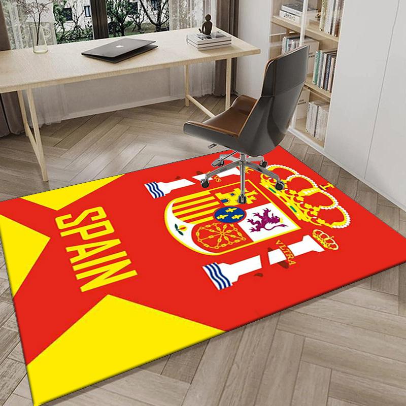 Spain's Royal Emblem Printed Area Rug for Office, Chair Rug, Decorative Carpet Floor Mat, Large Size Fan gifts Christmas gifts
