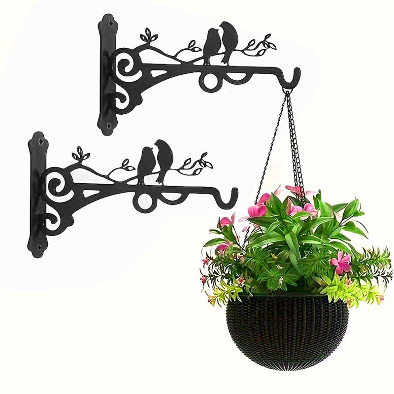 1PC Flower Basket Hanger Wall Mounted Double Bird Design Branch Rustic Style Plant Bracket