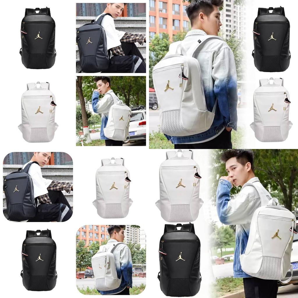 Zaino alla moda in ecopelle PU da uomo, stile street, impermeabile, antiurto, espandibile, con motivo geometrico