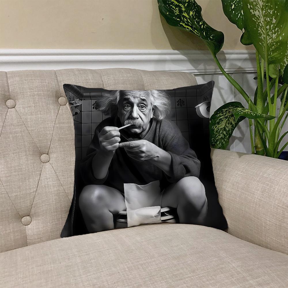 

A-Albert E-E-EINSTEIN cushion cover Square Sofa Cushion Cover Casual Skin-Friendly Comfortable Pillow Cover 30cmx30cm