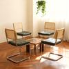 Zestaw 4 krzeseł do jadalni, Krzesła akcentujące ze sztucznej skóry z chromowanymi nogami, Krzesła w stylu Mid Century zaprojektowane przez Breuera, Tapicerowane krzesła do jadalni, salonu, kuchni