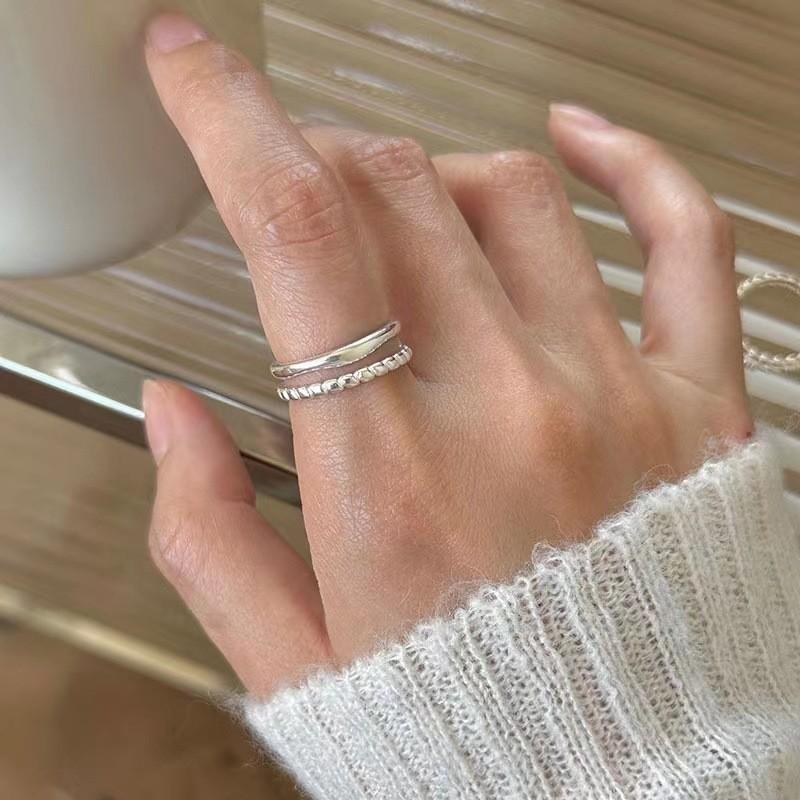 Silver Unique S925 Ring For Women Summer Collection Fashionable Geometric Design Luxury Lightweight