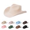 Chapeau de cowboy automne et hiver nouveau chapeau de cowboy en feutre de laine blanc chapeau jazz mode décontractée européenne et américaine chapeau de cowboy bouclé