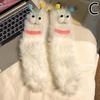 Funny Socks Autumn Winter Coral Fleece Floor Socks Couple Sleep Sock Fuzzy Socks Funny 3D Xmas Cartoon Eyes Fluffy Socks