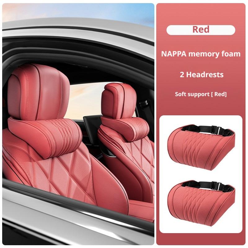 Luxury Nappa Leather Latex Car Neck Pillow For XPENG G3i P7 P7i P7+ G6 G9 G7 EREV X9 MONA M03 GX Ergonomic Support Car Waist