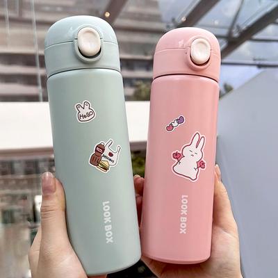 Bouteille isotherme de 390 ml pour filles, en acier inoxydable, idéale pour les voyages, le café ou les boissons.