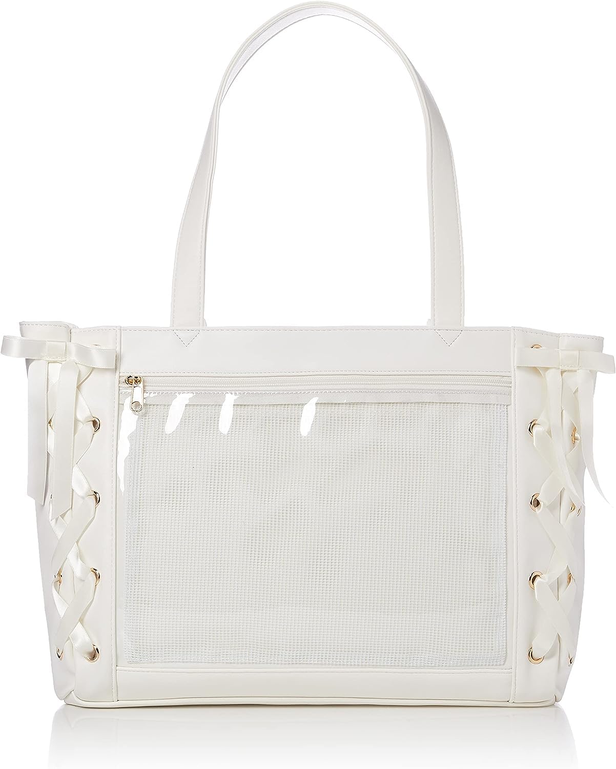 

WEGO Ita Bag Tote Decorative A4 Clear Perfect for Live and White (Small) Lace-Up Bag, Bag, Size, Bag, Oshikatsu, Performances, Events, Spring, Summer, білий