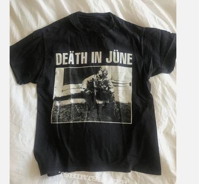 Koszulka graficzna zespołu Death In June z lat 90. – Styl retro, przedruk vintage