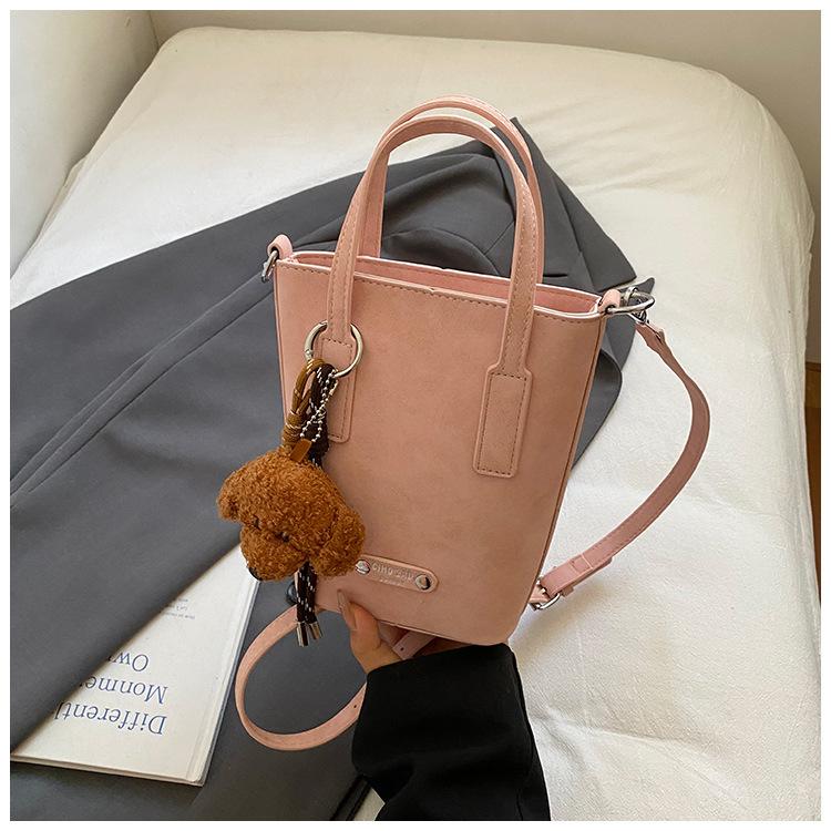 

High-end Appearance Level Fashionable Bag Retro Handbag Single-shoulder Crossbody Bucket Bag рожевий