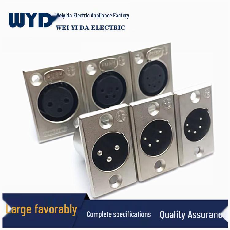 3-Core, 4-Core, 5-Core XLR Metal Panel Mount Socket: Male & Female Audio Connectors