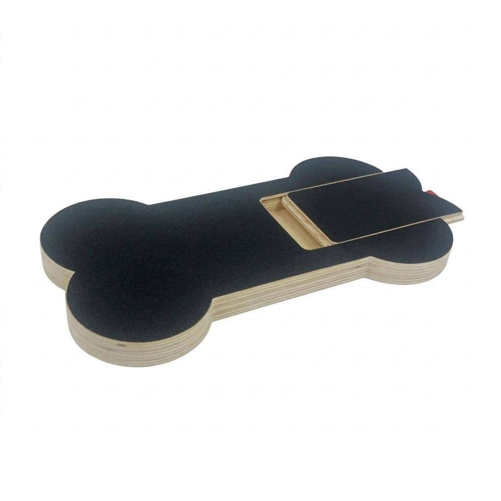 Dog Scratching Board with Compartment Bone-Shaped Nail File Wooden