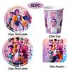 Kpop Dämonenjäger Geburtstagsparty Dekoration Spielzeug Süßigkeiten Geschenktüten Geschirr Set Teller Tassen Servietten Tischdecke Zubehör Set