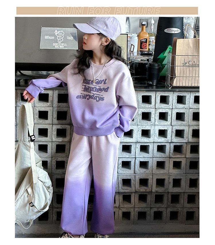 2025 New Autumn Street Style Sports Sweater Suit for Big Girls